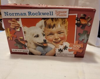 Set of 2 NORMAN ROCKWELL COLLECTORS TIN 500 PIECE JIGSAW PUZZLE Baby Bride 