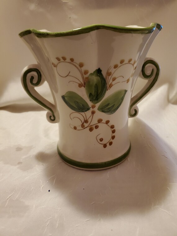 Vintage Porcelain Flower Vase Hand Painted in Portugal for FTD - Etsy