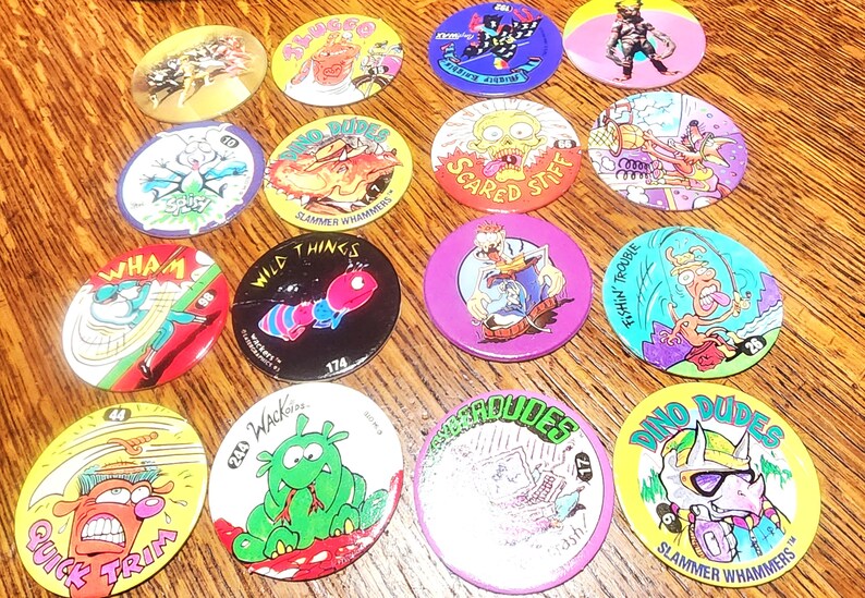 Text Pogs Vintage Group of 16 Assorted Pogs - Etsy