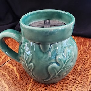 Vintage Ceramic Mug with Plastic Top