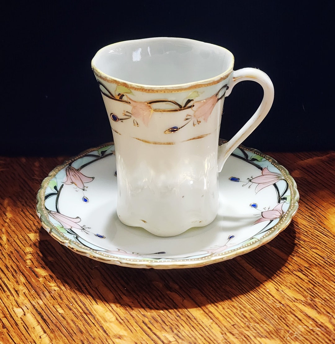 Vintage Nippon Hand Painted Japanese Tea Cup & Saucer - Etsy