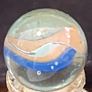Vintage Red and Blue and White Swirl Marble