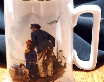 Vintage Norman Rockwell Out to Sea Mug