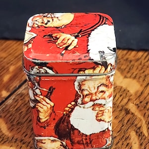 Vintage kaarsendoos kerstmanblik