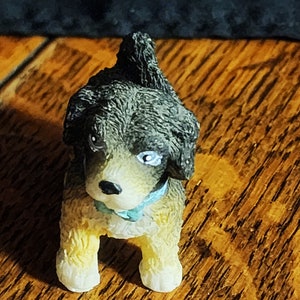 Vintage Porcelain White and Black Terrier Dog Statue