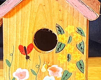 Casita para pájaros vintage de 4" x 4" - ¡Qué mona!