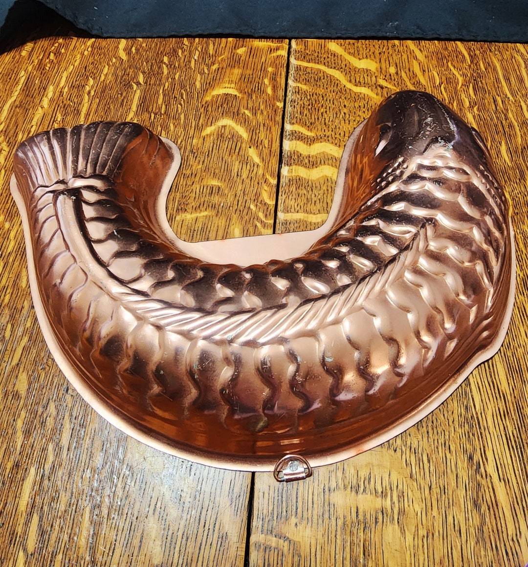 Vintage Copper Fish Jello Mold Etsy