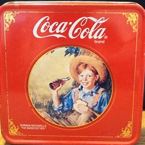 Vintage 1996 The Barefoot Boy Tin Coca Cola