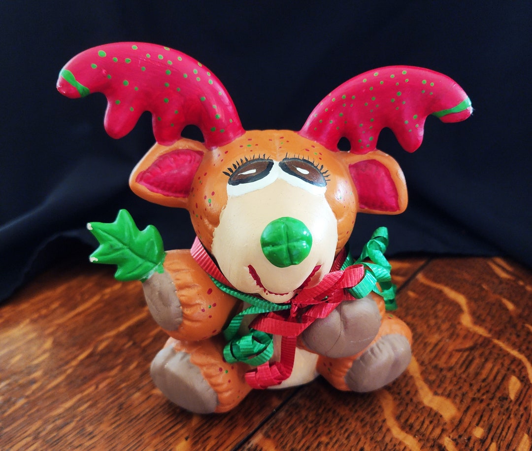 Vintage Ceramic Reindeer Figurine Etsy