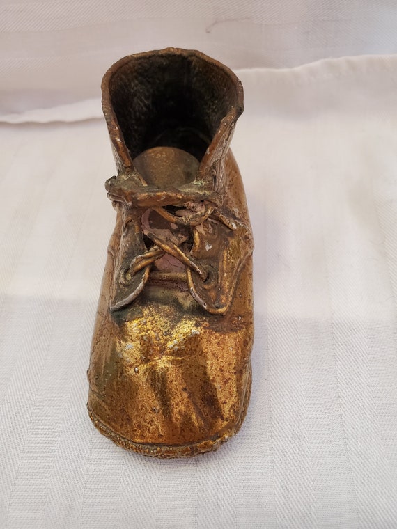 Vintage Bronzed Baby Shoe Etsy