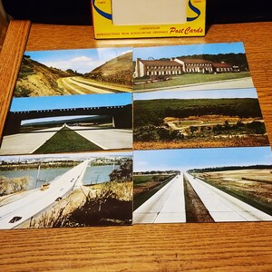 Paquet de cartes postales vintage Pennsylania Turnpike 6 couleurs Neer utilisé des années 1940-50