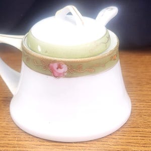 Vintage Sugar Bowl with Lid and Spoon
