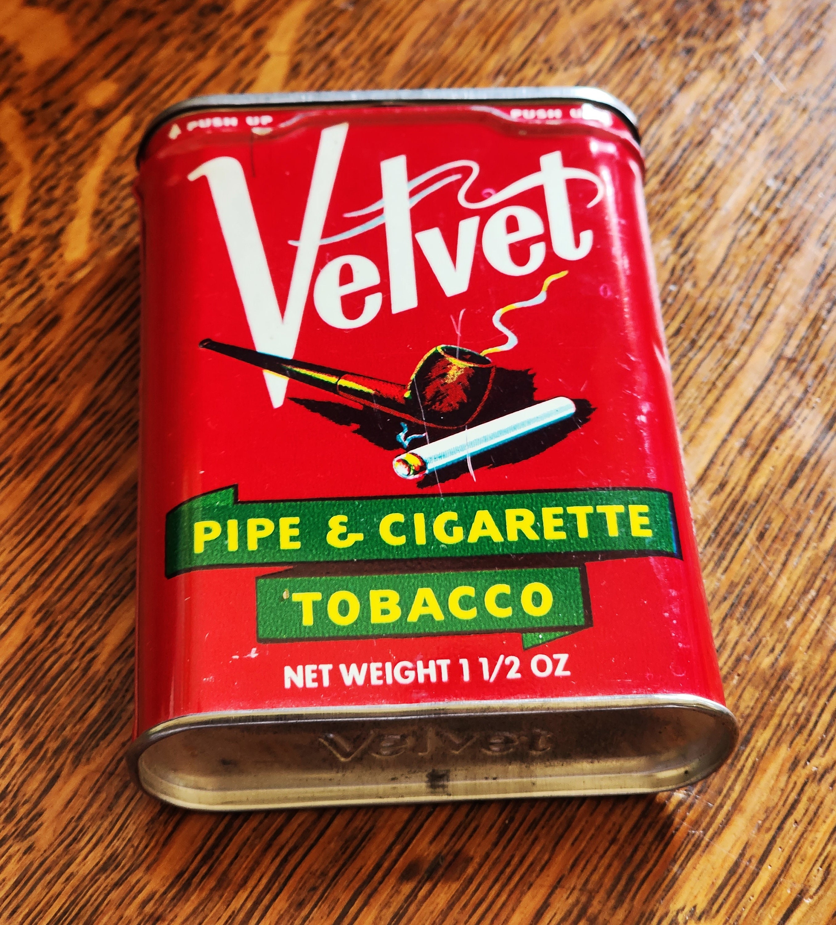 50'sビンテージ！Velvet PIPE&CIGARETTE TABACCO Vintage VELVET PIPE & CIGARETTE TOBACCO CAN TIN 14 oz USA