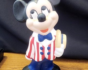 Vintage 10 "Micky Maus Statue trägt Rot, Weiß und Blau mit einem Hut