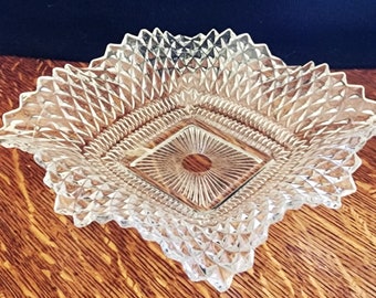 Vintage Scalloped Glass Serving Dish