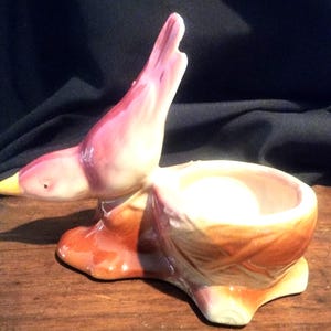 Vintage Red Bird Planter - So Adorable!