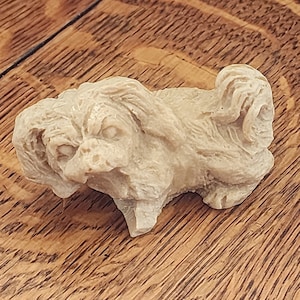 Vintage Stone Brown Pug Dog