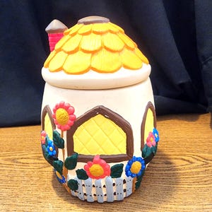 Vintage Spring House Cookie Jar