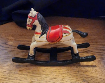Vintage Hand Carved and Painted Ricking Horse