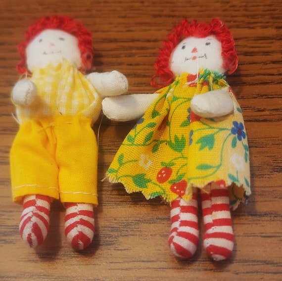 Vintage Primitive Folk Art Raggedy Ann and Andy P… - image 1