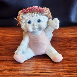 Vintage Dreamsicle Ballerina Angel Baby Waving in Pink Tutu