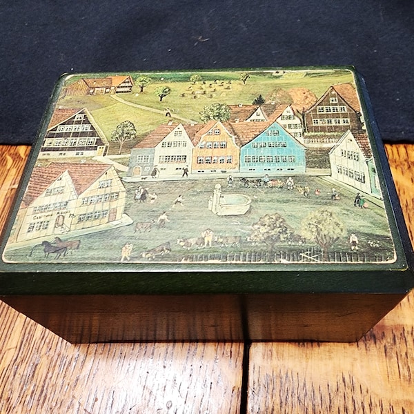 Vintage Wood Music Box Reug Appenzeller - Swiss Movement