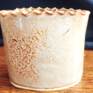 Vintage Ceramic Tan Windowsill Planter
