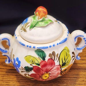 Vintage 1930's Rare Sugar Bowl from Florita Italy with lid - #75