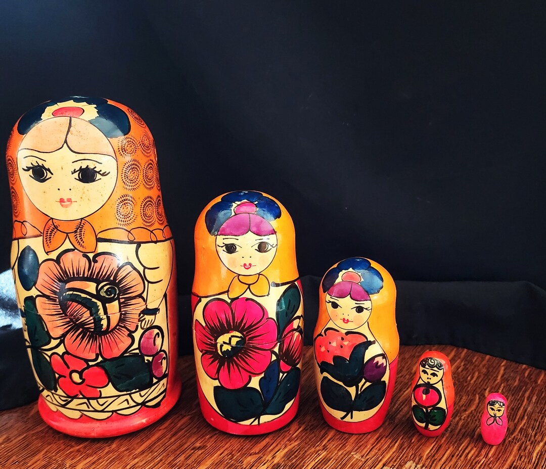 ヴィンテージ ロシア人形 木製 - 5 - 1 個欠品 - Etsy 日本