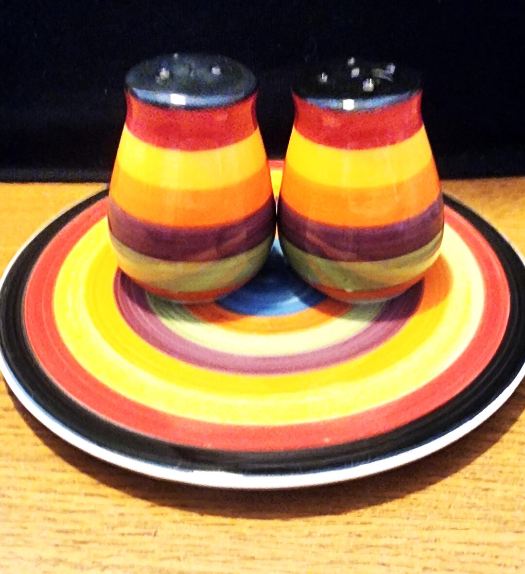 Pepper Rondo Vintage Rondo Salt & Pepper Shakers With a Plate - Etsy