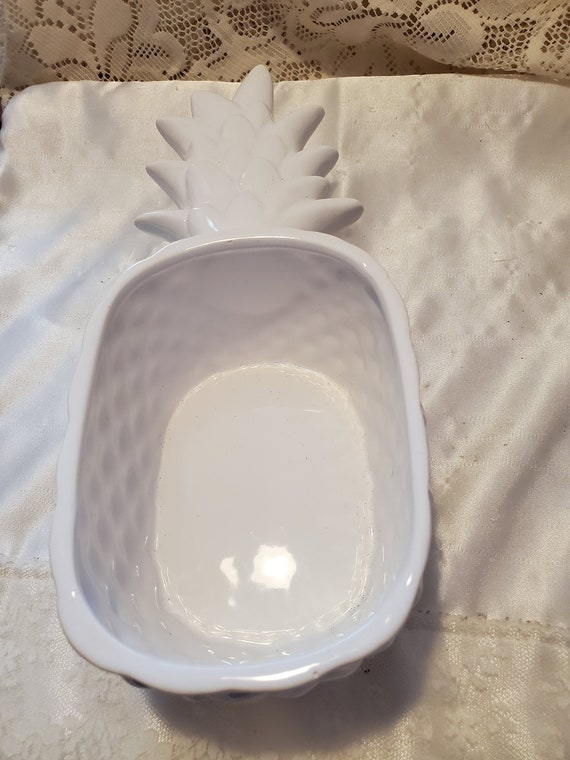 Vintage Milk Glass Pineapple Serving Tray Etsy