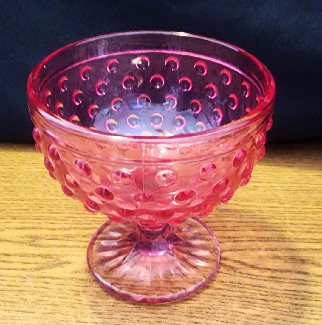Vintage Depression Glass Hob Nob Raspberry Pedestal Goblet - Just