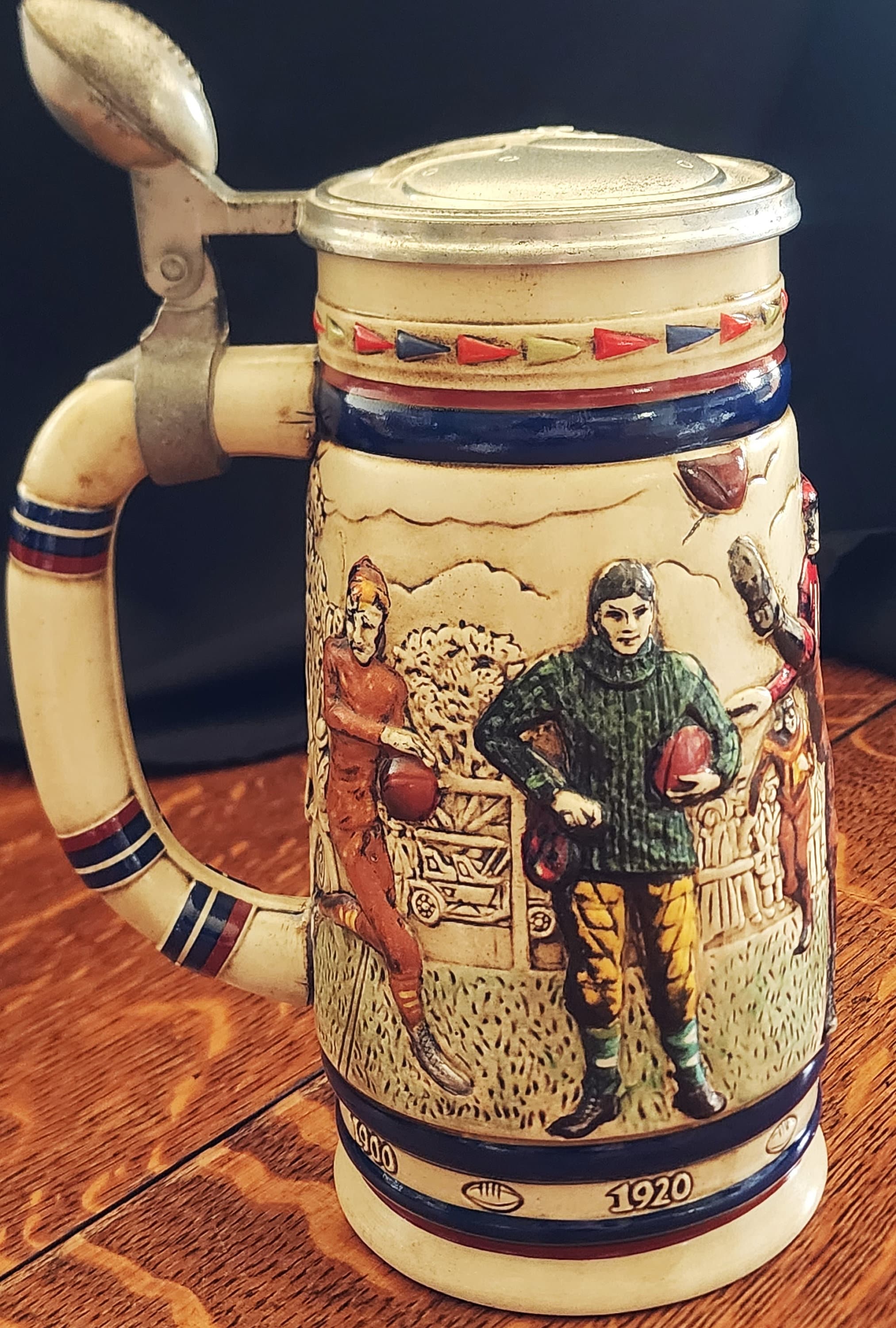 Vintage 1983 Avon History of Football Stein Lidded - Etsy