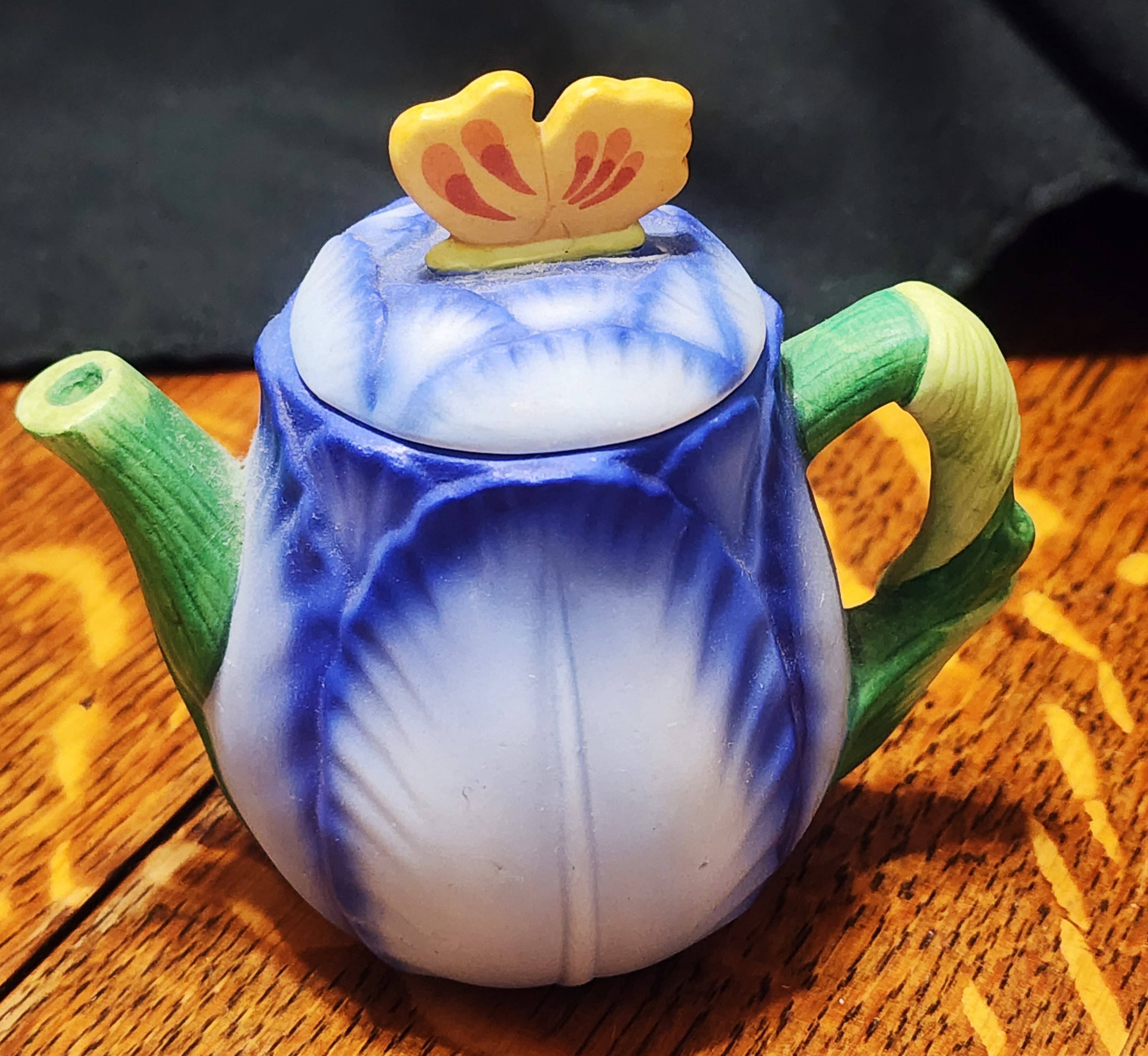 Miniature Teapot By Avon, Blue Seasons Harvest, Ceramic Tea Pot