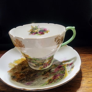 Vintage Shelley &quot;Heather&quot; #3419 Cup & Saucer Set