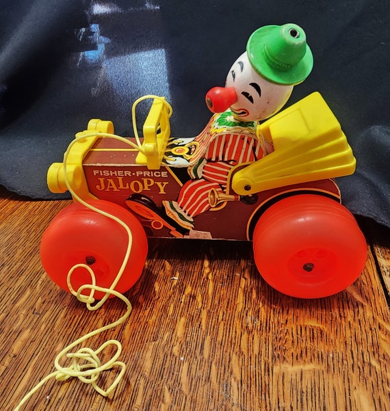 Vintage 1965 Fisher Price Jalopy Clown Pull Toy - so Cool! - Etsy