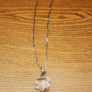 Vintage Sterling Silver 16&quot; Necklace with Crystal Stone as Pendant