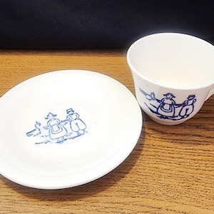 Vintage Edwin M. Knowles Children&#39;s Tea Cup & Plate