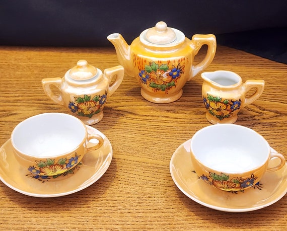 Vintage Classic Porcelain Butterflies Coffee Tea Set in Box