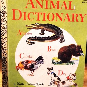 Vintage 1981 Animal Dictionary