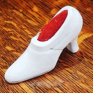 Vintage Porcelain Japan Miniature Shoe Pin Cushion