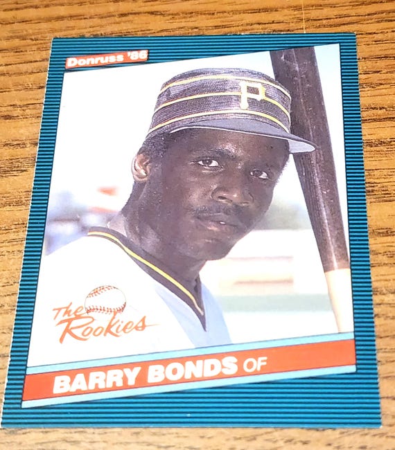 rare barry bonds baseball cards Vintage 1986 Donruss Rookie Card Barry Bonds Baseball Card for Xmas He Gave  Us the Rookies 1986! Just Found Never Touched