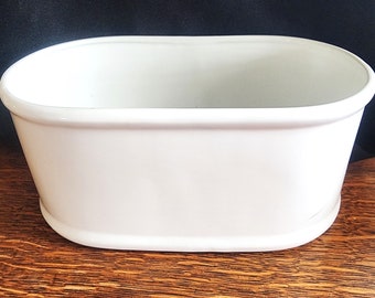 Vintage 5&quot; x 9&quot; Rectangle Enamel Planter