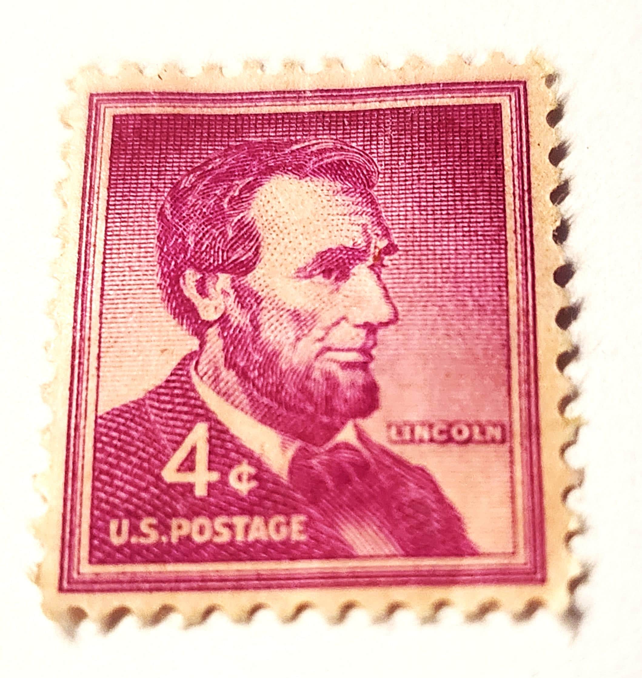 Abraham Lincoln Purple 4 Cent Stamp - Etsy display picture 1