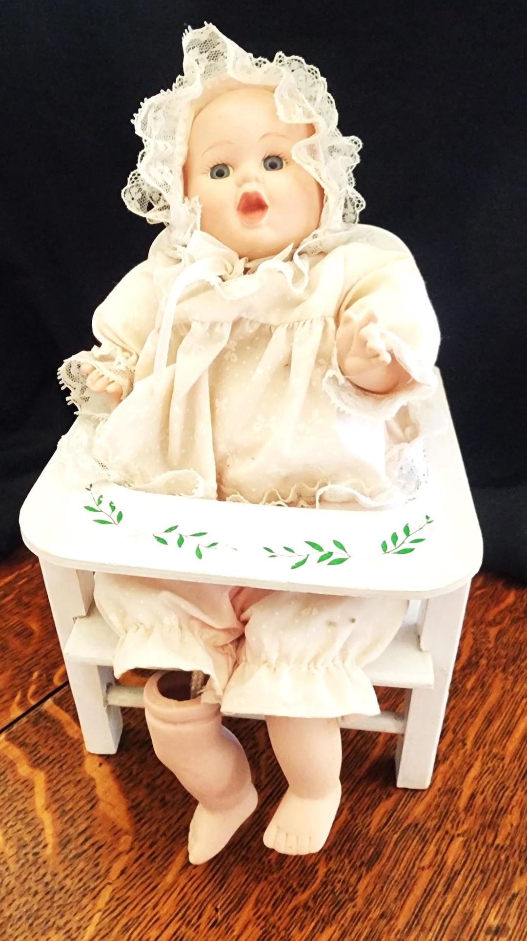Vintage Animated Porcelain Doll in High Chair Music Box - Etsy
