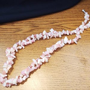 Vintage Double Strand of Pink and White Stones Necklace