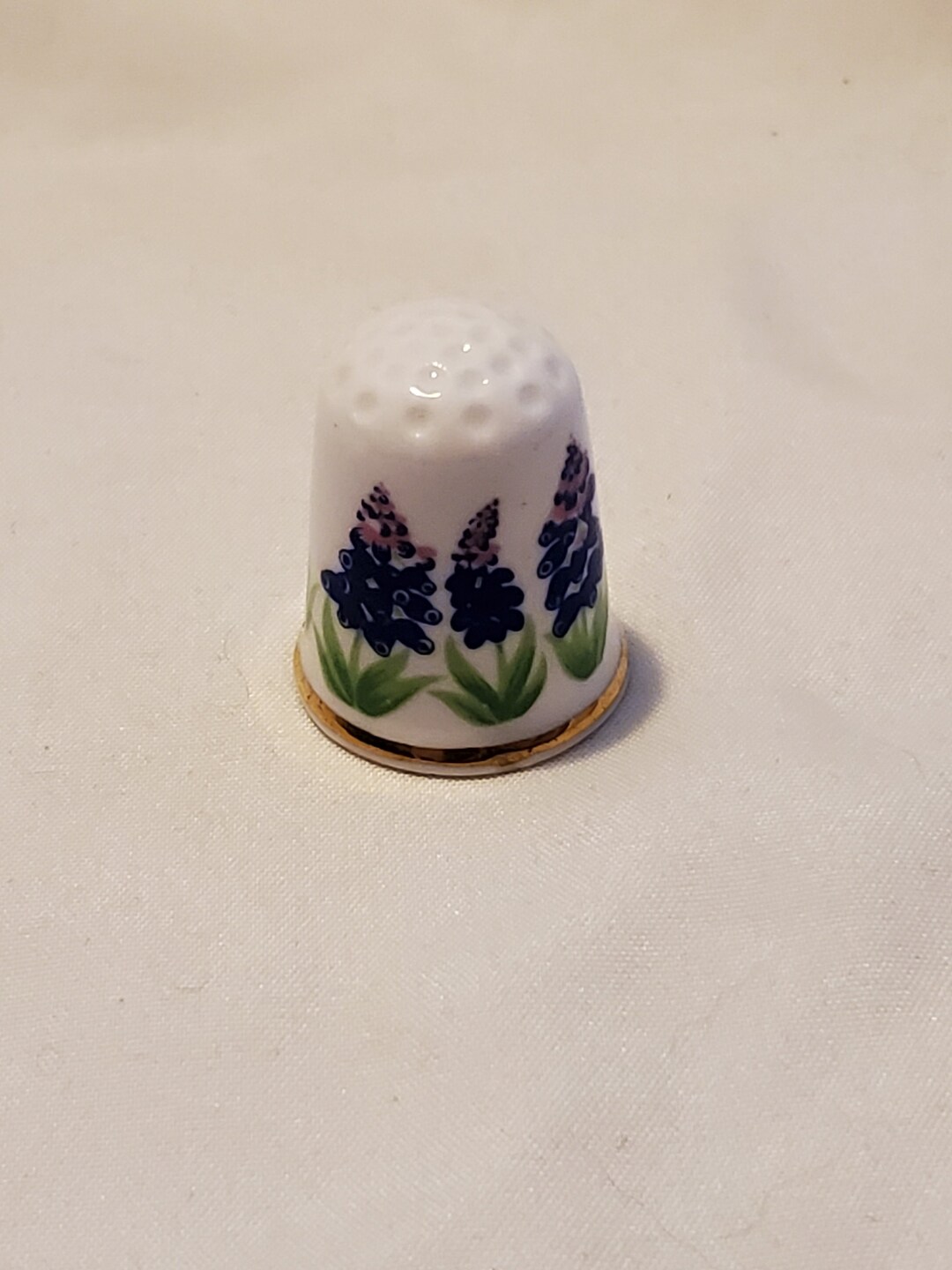 Vintage Queen Fine Bone China England Thimble With Blue Etsy