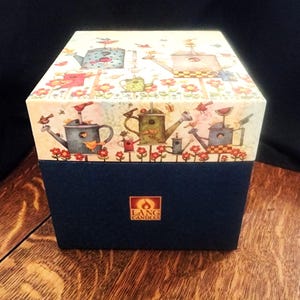 Vintage Lang Kaarsendoos met Gieter Vogelnesten Debi Hron afbeelding 1