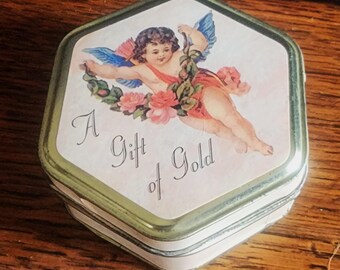 Vintage Tin Cherub Gift Box