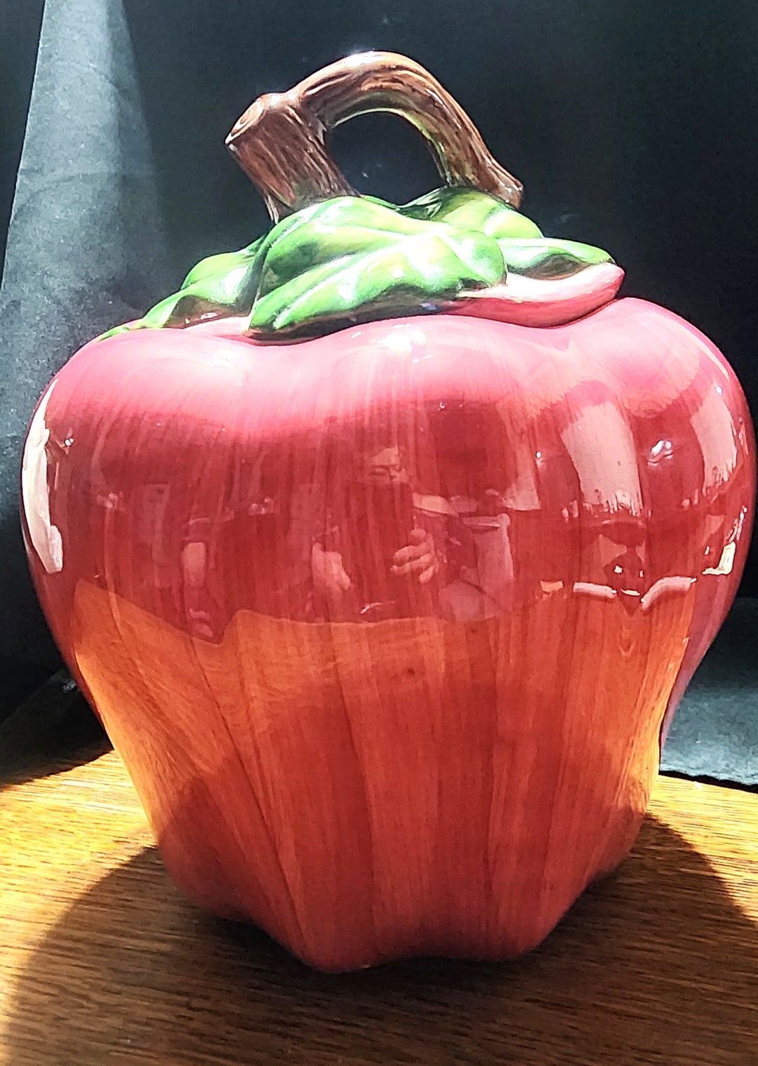 Vintage 1995 Cracker Barrel Apple Cookie Jar Etsy